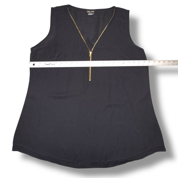 CITY CHIC Sexy Zip Top - Plus 16 (Small) Black / Gold - Picture 6 of 11